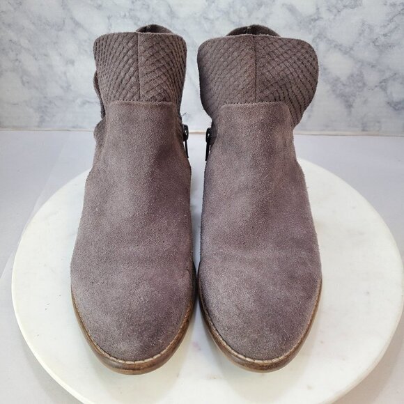 Seychelles Score 7.5 Gray Suede Ankle Boots Booties 2" Block heel - Picture 3 of 13